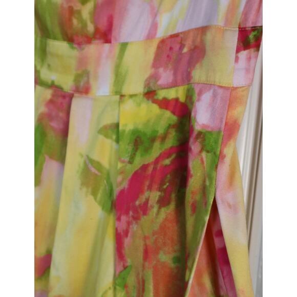 Jones New York Stretch Cotton Dress Floral Colorful Sheath Short Sleeveless 14 - Picture 4 of 7